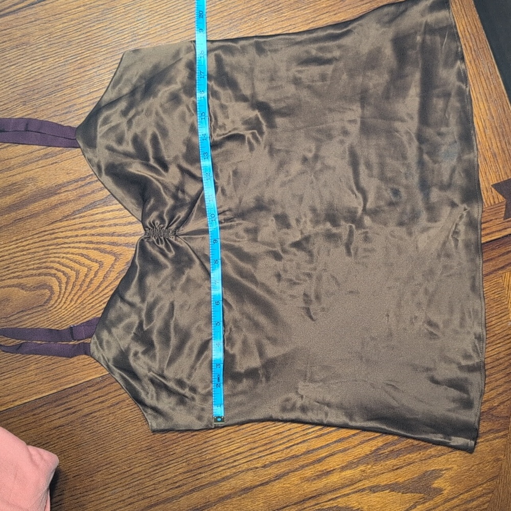 Elegant Brown Satin Camisole Top